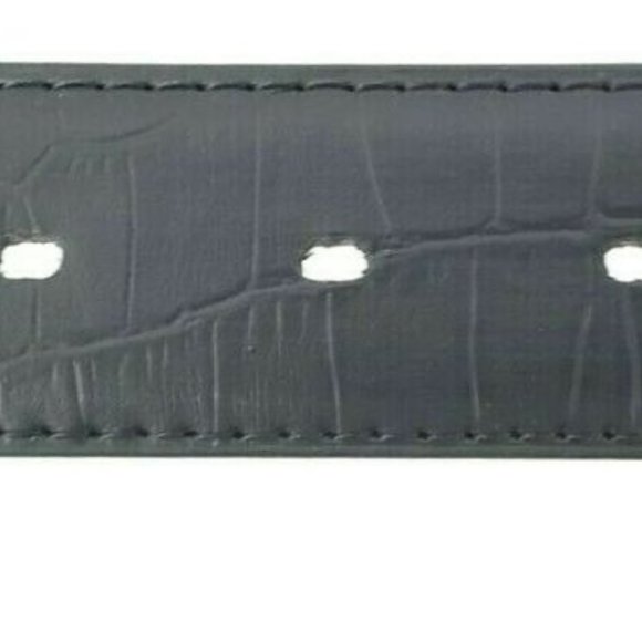 Men's Leather 1.25" Non Reversible Belt Black Croc - Picture 2 of 9